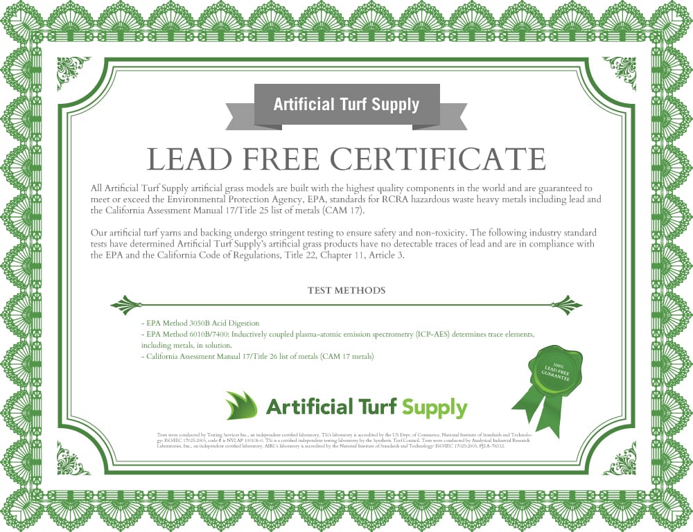 Lead Free Artificial Grass Artificial Turf Supply